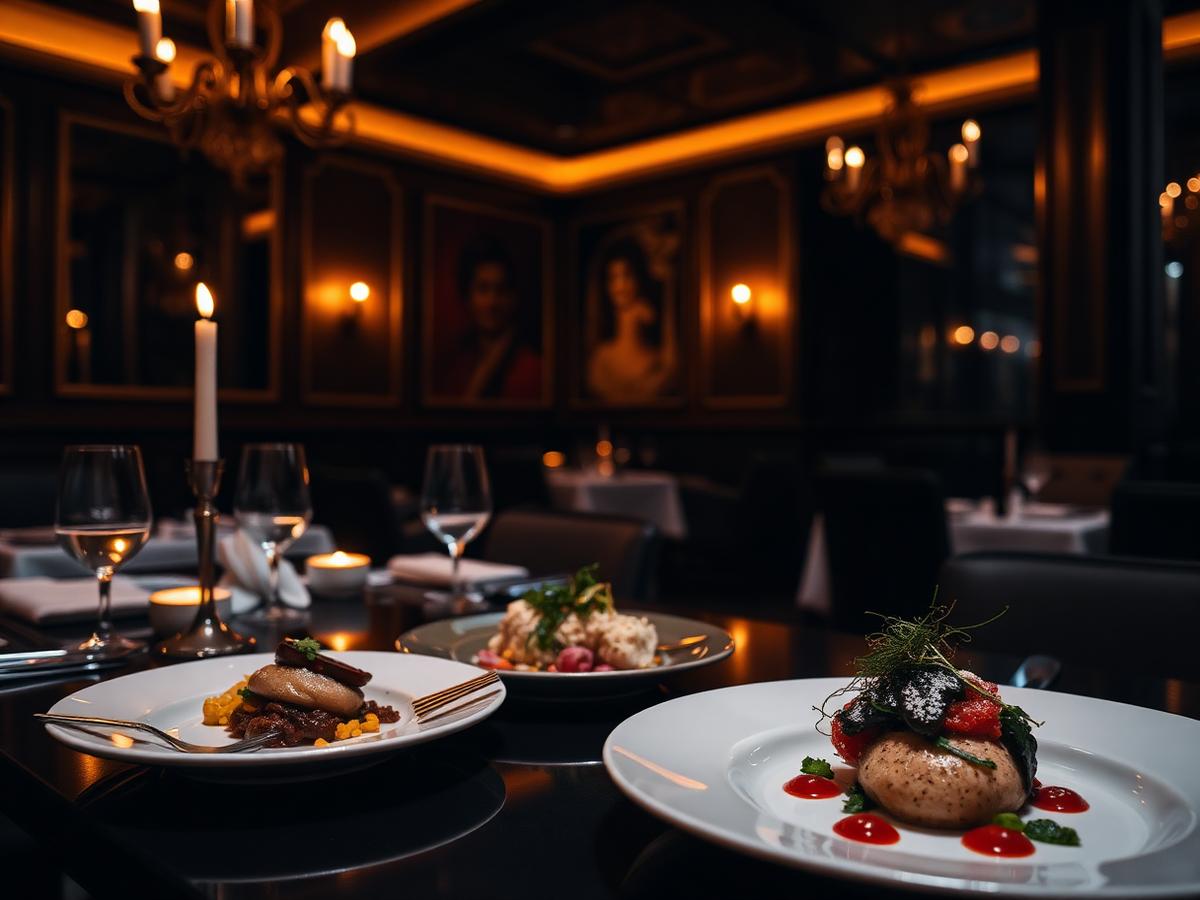 Restaurant service in progress
